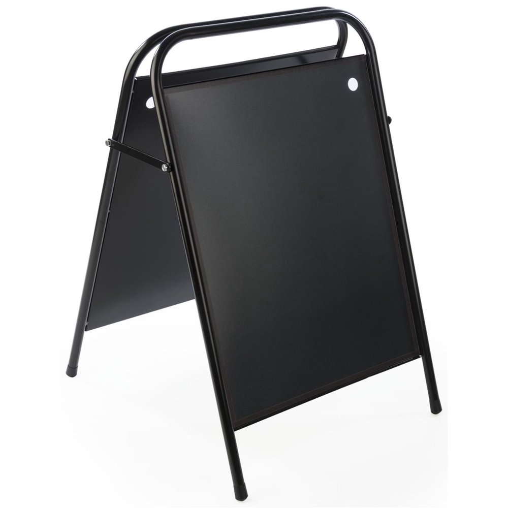 22" x 28" Sidewalk Sign Sandwich Board, Lens, Folding (Black