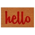thumbnail image 1 of Calloway Mills 100421729NRS Paillasson Rectangulaire Script Hello 17 x 29 Po, Naturel & Rouge, 1 of 1
