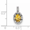 thumbnail image 3 of Sterling Silver Rhodium-Plated Diam. & Citrine Pendant (16 X 9) Made In India qbpd10nov, 3 of 3