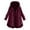 Wine, variant on Women Plus Size Casual Hooded Jacket High Low Button Front Coat with Long Sleeves and Pockets