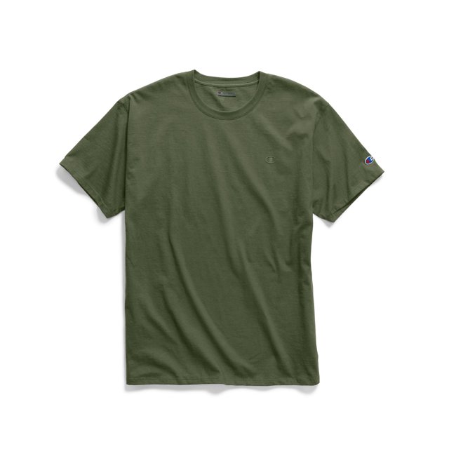 Champion Mens Classic Jersey Tee, S, Cargo Olive