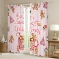 thumbnail image 3 of Feelyou Pink Happy Christmas Black Out Curtains for Kid, Kawaii Gingerbread Man Curtains Pack of 2 (42x63 Each), Coffee Dessert Bedroom Curtains, Blackout Curtains Bedroom Decor, 3 of 7