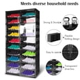 thumbnail image 3 of golytefs 10 Tiers 40 Pairs Foldable Shoe Rack Organizer with Magnetic Clear Door Plastic Shoe Cabinet Shoe Organizer for Entryway Living Room, 3 of 9