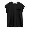 thumbnail image 5 of Phcqqok Fourth of July Shirt Girls Summer Hooded T Shirts Casual Loose Fit Round Neck Pocket Tees for Beach School Outing Comfortable Top 3-4 Years, 5 of 5