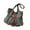 Black, variant on Fashion Checker Print Commuters Bag Practical Canvas Shoulder Purse Ruffle