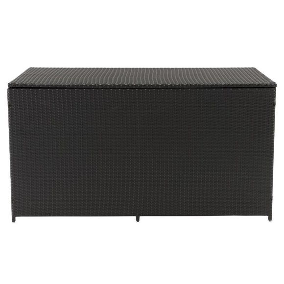 CorLiving Boîte de Rangement en Osier/rotin Noir pour Patio Parksville