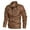 Brown, variant on IROINNID Men's Long Sleeve Faux Leather Short Jacket Solid Color Loose Autumn And Winter Baseball Uniform Leather Jacket Leather Jacket