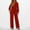 Red, variant on Women Casual Jumpsuits Loose Fit Belted Dressy Long Sleeve Crewneck Autumn Jumpsuit Long Wide Legs Formal Rompers Wrap Jumpsuit Ladies Pants Suits for Wedding Womens Jumpsuit Long Sleeve Body Suit