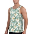 thumbnail image 2 of KLL Lilies Flowers Print Men's Muscle Gym Workout Stringer Tank Tops Bodybuilding Fitness T-Shirts Tank Tops Men-Small, 2 of 7