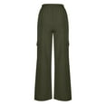 thumbnail image 5 of Yubnlvae Baggy Cargo Joggers - Women's Elastic Waist Hiking Pants (Wide Leg Sweatpants, Outdoor & Streetwear) Green L, 5 of 6