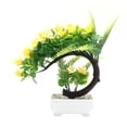 thumbnail image 1 of Maceta artificial de bonsái de simulación de decoración de plantas en maceta para oficina en casa (amarillo), 1 of 6