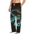 thumbnail image 2 of Uemuo Neon Sign For Books Pattern Men's Wide Leg Palazzo Lounge Pants with Pockets Light Weight Loose Comfy Casual Pajama Pants-Small, 2 of 9