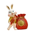 thumbnail image 4 of Jarrón de resina con forma de bolsa de dinero, estatua de conejo, florero de almacenamiento para fiestas en casa. Dorado, 4 of 9