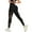 Black, variant on Women Spliced Leggings Polyester Spandex High Elasticity Gym Active Pants