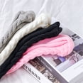 thumbnail image 4 of 1 Paire de Bas Tricotés Couleur Unie Chaussettes Hautes Jusqu'aux Genoux Accessoires de Chaussures Mignons Automne Halloween Bas Rouges, 4 of 7