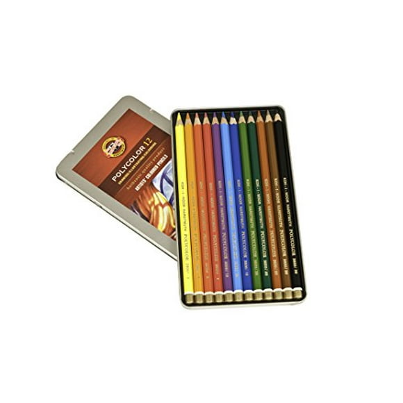Set de Crayons de Dessin Koh-I-Noor en Couleur, 12 Crayons de Couleur Assortis en Étain, 1 Unité (FA3816.12)