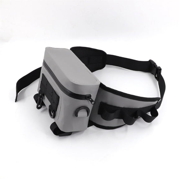 Fishing Fanny Pack with Fishing Rod Holder and Adjustable Strap Zipper Closure Fishing Waist Pack with 2 D-Shape Buckle