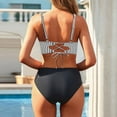 thumbnail image 4 of UTSJKR Women High Waisted Bikini Twist Front Swimsuits Lace up Bikini Tops Ruched Push up 2 Piece Bathing Suits Gray L, 4 of 4