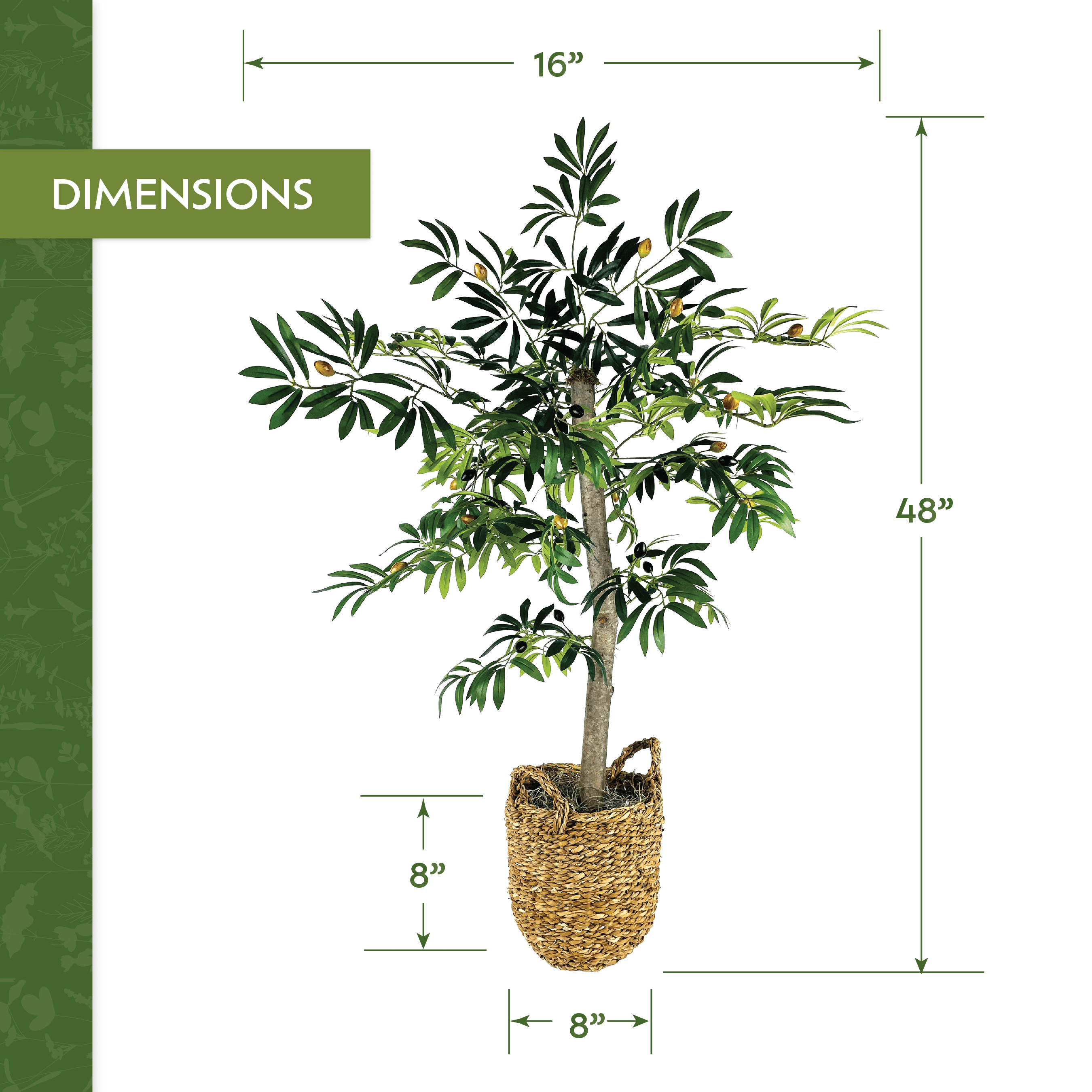 Artificial Tree, LCG Florals 4ft Olive Tree in Deco Basket, Fake Indoor Faux Tree for Living Room, Office, and Home Decor