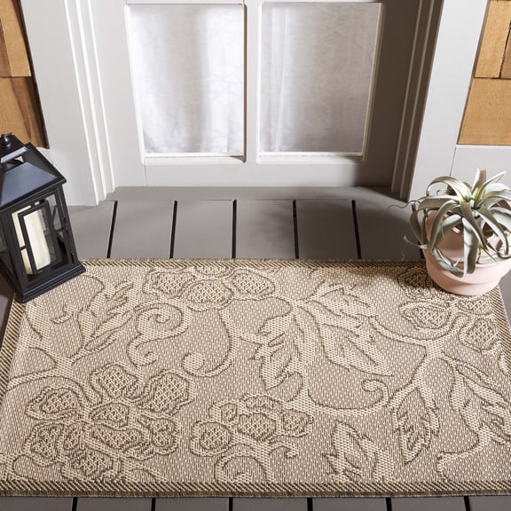 Safavieh Courtyard Helen Floral Indoor/Outdoor Area Rug, Natural/Brown, 2'7" x 5'