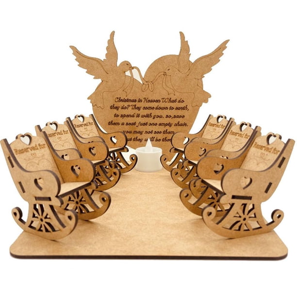 Adorno De Vela De Recuerdo De Navidad, Portavelas De Madera Diy Para Recordar A Los Seres Queridos, Decoración De Boda Para El Hogar De Vacaciones Cateissary HA038932-00