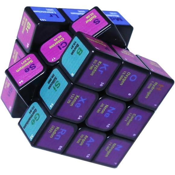 Speed Cube 3x3x3 Chemical Elements Magic Cube Puzzles,Creative Educational Toys for Kids Students Adults