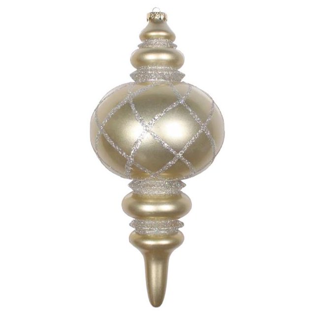 Vickerman MT198938D 13 Po. Champagne Candy Glitter Net Finial Ornement