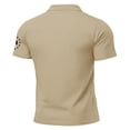 thumbnail image 5 of Men's US 250th Anniversary Polo Shirt with One Nation Under God and Cross Flag Print Featuring Classic Collar and Short Sleeves&nbsp; Khaki XL, 5 of 5