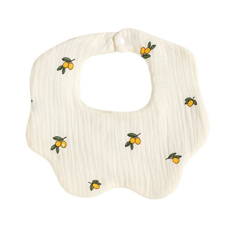 

iaksohdu Baby Bib Double Adjustment Buckle 6 Layers 360 Degree Rotation Cartoon Print Saliva Towel for Infant