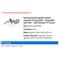 thumbnail image 2 of Steering Column Ignition Switch Actuator Pin Assembly - Compatible with 2001 - 2005 Chrysler PT Cruiser 2002 2003 2004, 2 of 2
