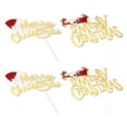 thumbnail image 4 of Gymnture Merry Christmas Cupcake Toppers - 4pc Glitter Xmas Picks, 4 of 10