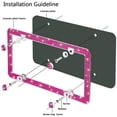 thumbnail image 4 of OTOSTAR Bling License Plate Frame, Handcrafted 4 Rows Shiny Rhinestones Stainless Steel 4 Holes License Plate Frame with Anti-Theft Screws Caps Set (Hot Pink), 4 of 7