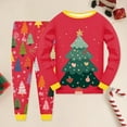 thumbnail image 2 of NIEWTR Girls Boys Kids Pajamas Set Button Clothes Long Sleeve Loungewear Sleepwear PJS Xmas Set (8-9 Years,Red), 2 of 6