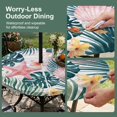 thumbnail image 5 of Round Outdoor Tablecloth with Umbrella Hole and Zipper, Summer Coastal Tablecloth with Elastic Waterproof, Palm Leaves Botanical Beach Starfish Shell Patio Table Covers for 31" - 35" Pool Tables, 5 of 9