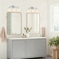 thumbnail image 4 of Globe Blown Glass Shadewith Brass Accents Three Light Sconce , Luxury Bathroom Sconces , Modern Bathroom Sconces, 4 of 9