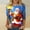 Red3, variant on Christmas Long Sleeve Shirts for Women Aloohaidyvio Womens Tops 3/4 Sleeve Shirts Round Neck Loose Casual Blouses Christmas Print Tshirts
