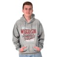 thumbnail image 5 of Wisconsin America Dairyland Map Shape Hoodie Sweatshirt Women Men Brisco Brands X, 5 of 6