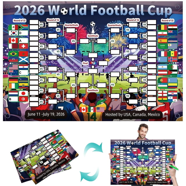 Banner del Mundial de Fútbol JUEXINGZHE 150x89 cm Calendario 2026