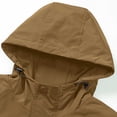 thumbnail image 4 of LYSMORA 2026 Men's Multi Pocket Hood Utility Softshell Jacket, Cargo Zipper Waist Pockets Hook Loop Cuff Long Sleeve Loose Fit Hiking Travel Outerwear, 4 of 7
