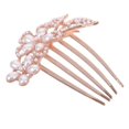 thumbnail image 1 of Elegant Imitation Pearl Hair Comb for Weddings 1 Piece Pink Alloy Bridal Accessory, 1 of 4