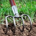 thumbnail image 1 of Djiypn Manual Weeder Tool, 4 Tines Garden Weeding Rake Head, 8.5 Inch Heavy Duty Stand Weeding Tool for Weeding Loosening Soil Gathering Leaf Leveling Thatch Rake, Black, 1 of 7