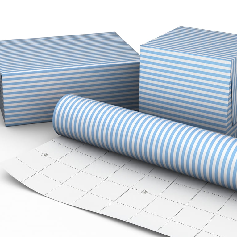 Hallmark Wrapping Paper Roll (Seersucker Light Blue Stripe) 20 Sq