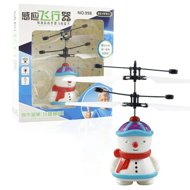 Avión de inducción de muñeco de nieve recargable por USB Juguete volador de muñeco de nieve Helicóptero de muñeco de nieve