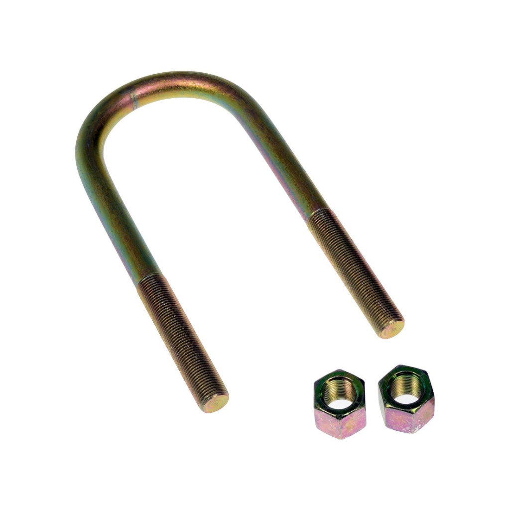 KarParts360 Threaded U-Bolt | Steel | Yellow Zinc | Fine Thread | Round U-Bolt | Heat Hardened | 5/8 Inches Thread Diameter