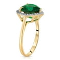 thumbnail image 3 of Galaxy Gold 2.89 Carat Total Weight 14K Solid Yellow Gold Emerald Natural Diamonds Halo Ring Brilliant Heart Shape Cut and Round Diamonds Anniversary Engagement Promise Ring (5.5), 3 of 3