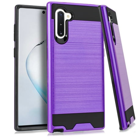 Samsung Galaxy Note 10 Phone Case, 2-Piece Style Hybrid Shockproof Hard Case Cover with Hybird Shockproof-Purple