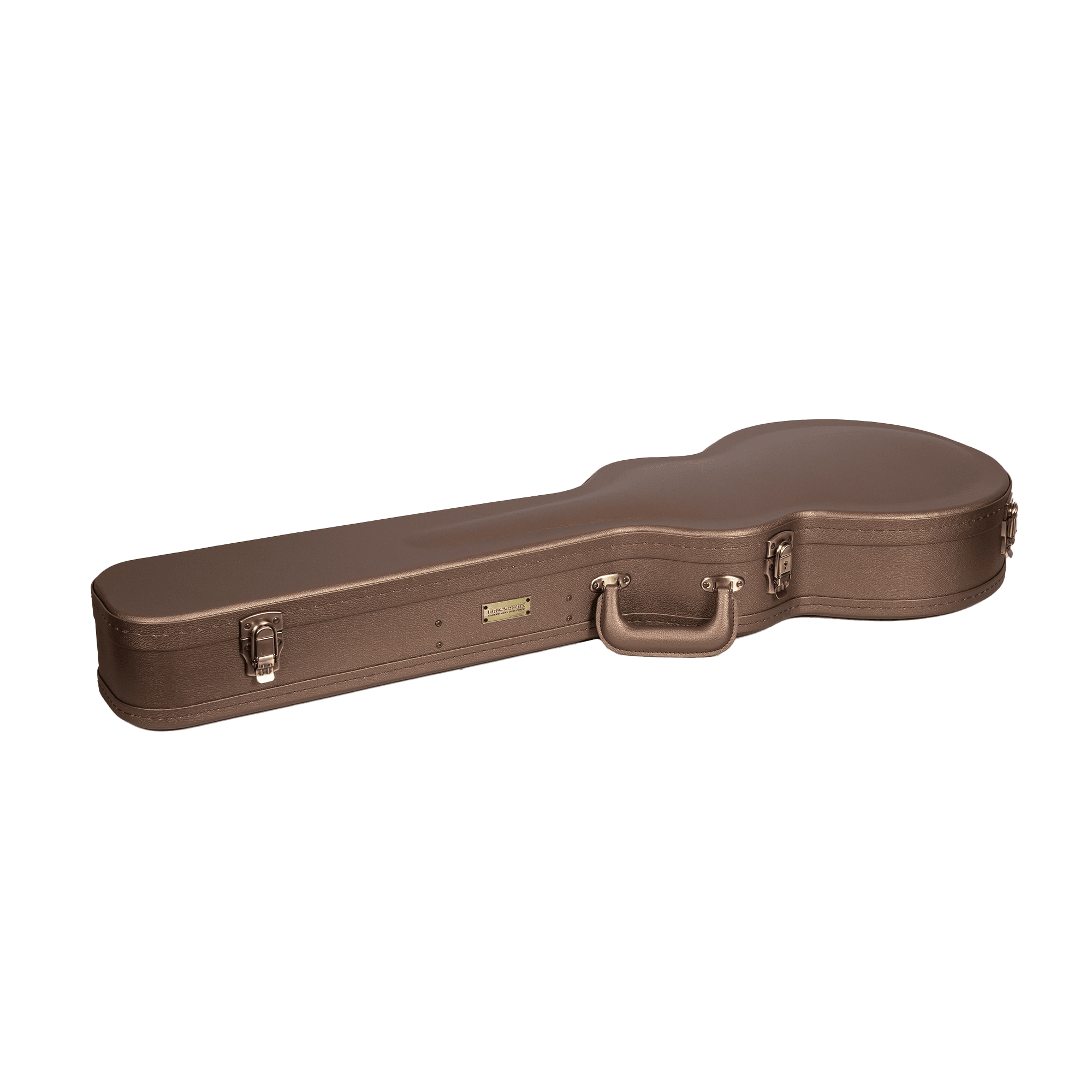 Crossrock Designer Series- Wooden Case for Les Paul Electric Guitar- Security Lock, Metal Feet, Storage Space- Chocolate Brown