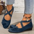 thumbnail image 6 of YLYL Wedge Loafers for Women Crisscross Ankle Strap Pointed Toe Slip on Fashion Casual Dress Shoes, 6 of 6