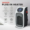 thumbnail image 2 of Aiwa Outlet Plug-in Electric Space Heater, Mini Heater with Adjustable Temperature Control, Silver, 2 of 7