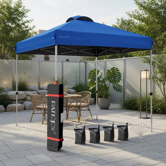 Resenkos 6ft x 6ft Blue Pop Up Outdoor Canopy, Waterproof